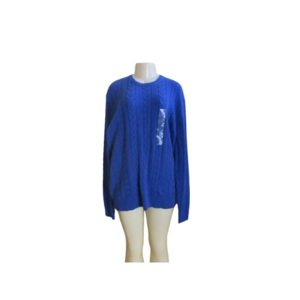 New w Tags, Men's Nautica Blue Cable Knit Cotton Sweater XL